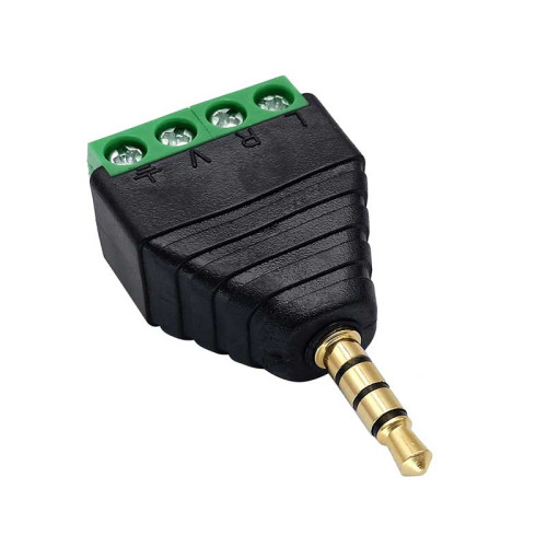 Adaptor jack 3,5mm la terminal 3 pini cu surub Adaptor jack 3,5mm la terminal 3 pini cu surub
