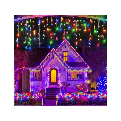 Instalatie turturi 100LED 4.5m multicolor exterior interconectabila Instalatie turturi 100LED 4.5m multicolor exterior interconectabila