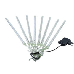 Instalatie meteori 8 tuburi 50cm alb rece 4.5m interconectabil Instalatie meteori 8 tuburi 50cm alb rece 4.5m interconectabil
