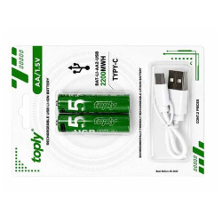 Set 2 acumulatori+cablu incarcare 1.5V R6