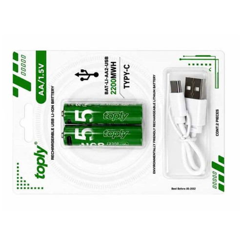 Set 2 acumulatori+cablu incarcare 1.5V R6 Set 2 acumulatori+cablu incarcare 1.5V R6