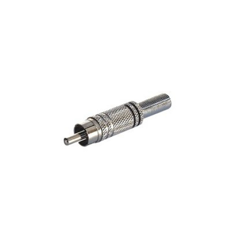 Mufa RCA metal argintiu neagra Mufa RCA metal argintiu neagra