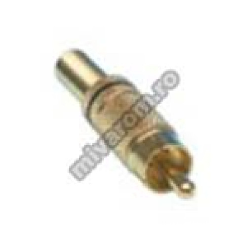 Mufa RCA metal auriu negru Mufa RCA metal auriu negru