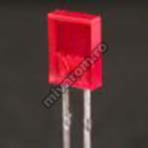 Led 2x5mm dreptunghiular rosu