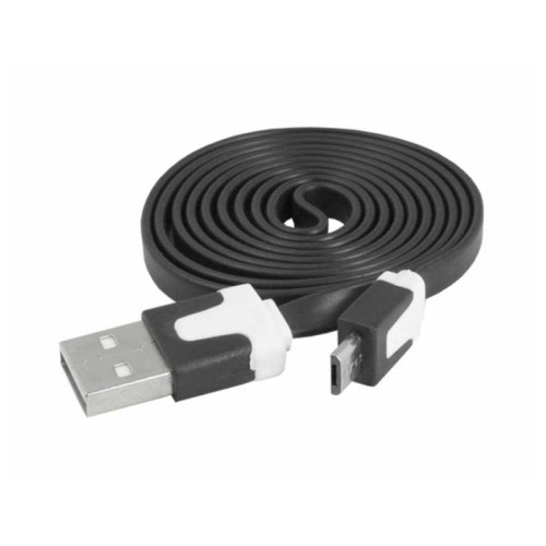 Cablu microusb plat flexibil negru Cablu microusb plat flexibil negru
