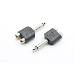 Adaptor jack 6,3mm la 2 RCA mama Adaptor jack 6,3mm la 2 RCA mama