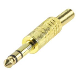 Mufa jack 6.3mm stereo gold Mufa jack 6.3mm stereo gold