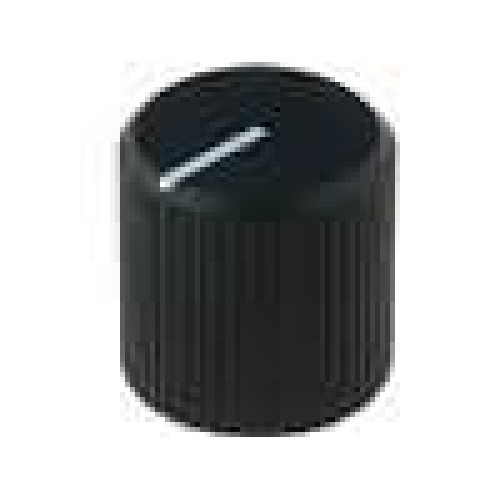 Buton potentiometru negru 13mm metalic