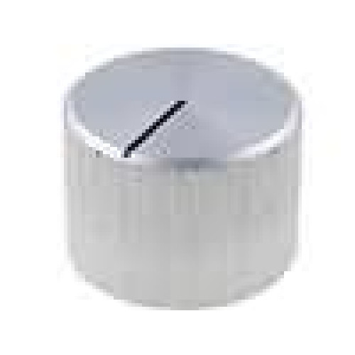 Buton potentiometru argintiu 23mm metalic
