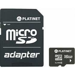 MicroSDHC 16Gb Platinet cu adaptor MicroSDHC 16Gb Platinet cu adaptor