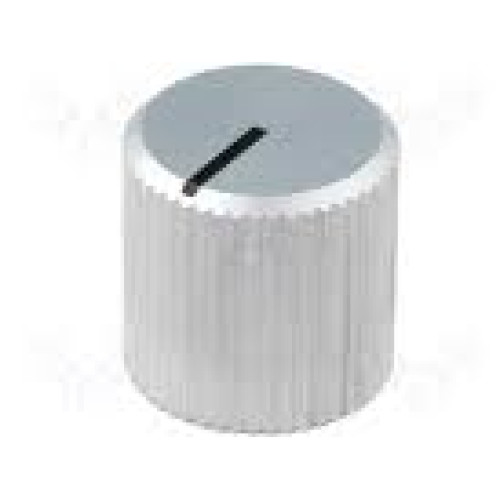 Buton potentiometru argintiu 13mm metalic