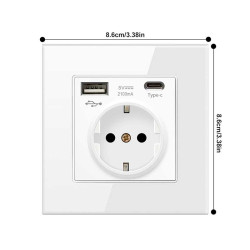 Priza suko cu USB si Tip C 2.1A Priza suko cu USB si Tip C 2.1A