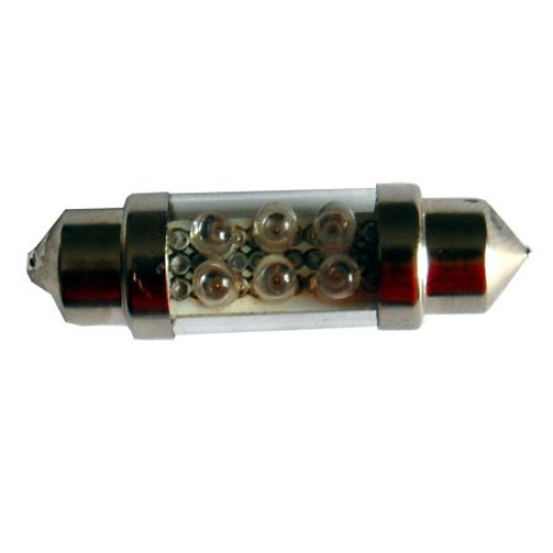 Bec auto 12V T10*36 6 led alb