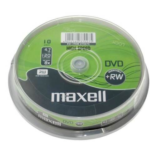 DVD+RW Maxell reinscriptibil 4.74GB, 16x, 10buc/set