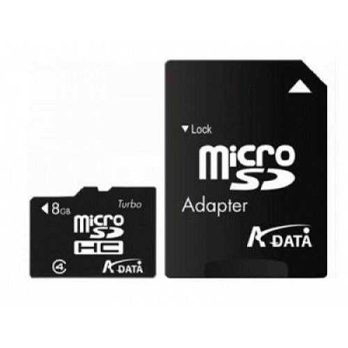 MicroSDHC 8Gb cu adaptor SD AData