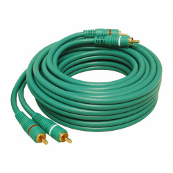 Cablu 2RCA la 2RCA 1,5m verde 4.0x8mm