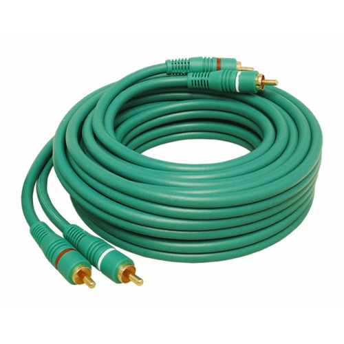 Cablu 2RCA la 2RCA 1,5m verde 4.0x8mm