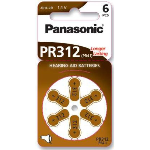 Set 6 baterii aparat auditiv Panasonic 312 Set 6 baterii aparat auditiv Panasonic 312