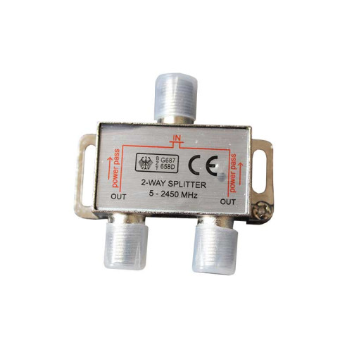 Spliter satelit 2 cai 5-2450MHz power pass Spliter satelit 2 cai 5-2450MHz power pass