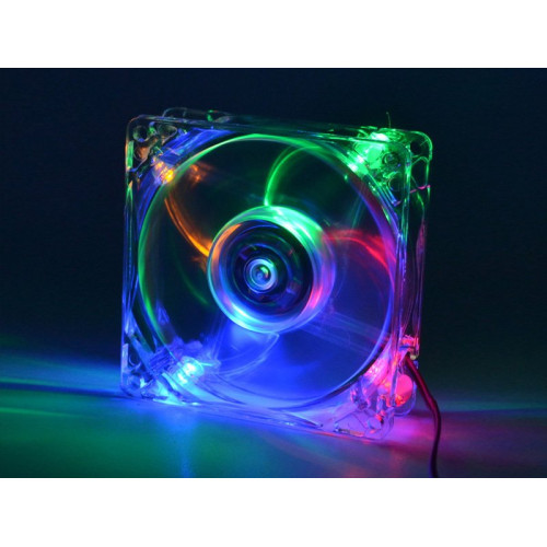 Ventilator 12V 80x80x25mm cu leduri multicolore Ventilator 12V 80x80x25mm cu leduri multicolore