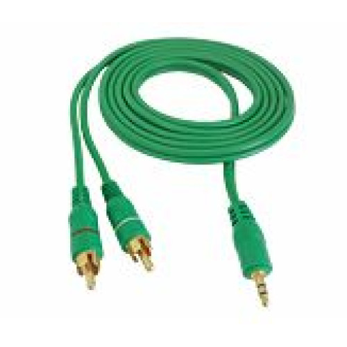 Cablu jack 3,5mm la 2RCA 3m verde
