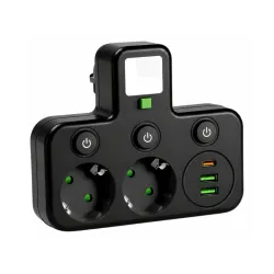 Priza multifunctionala cu led, USB si intrerupator