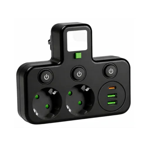 Priza multifunctionala cu led, USB si intrerupator