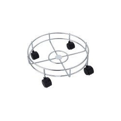 Suport rotund pentru ghiveci cu roti din inox